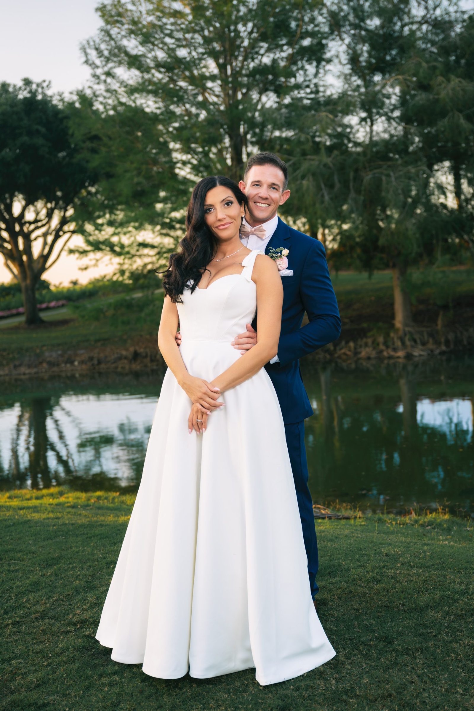 Perfect wedding formal portrait of a wedding couple at Club at Ibis, West Palm Beach — photographed by Alito Photography, Miami wedding photographer.